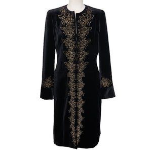 Louis Feraud Vintage Velvet Embroidered Coat, XS-S, Vintage Coat, Embroidered Co